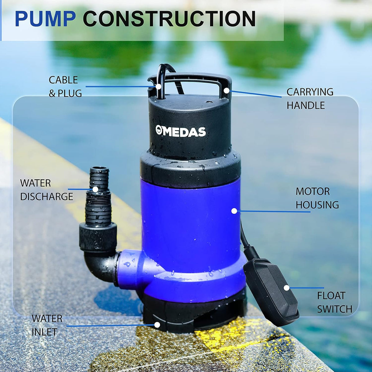 2 Pack 750W Submersible Dirty Water Pump with Float Switch K611