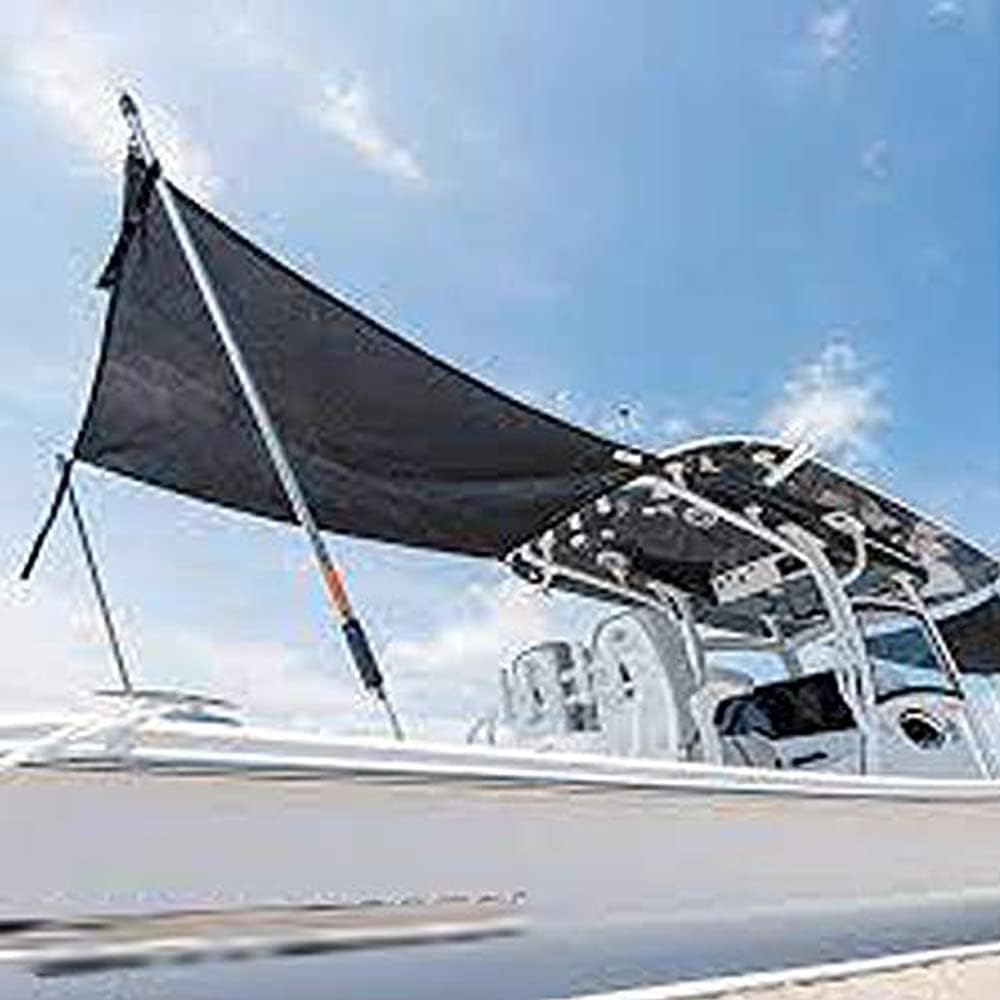 Boat Shade Kit with Stainless Steel Telescopic Rod, Dark Blue, 4ft x 5ft T851546