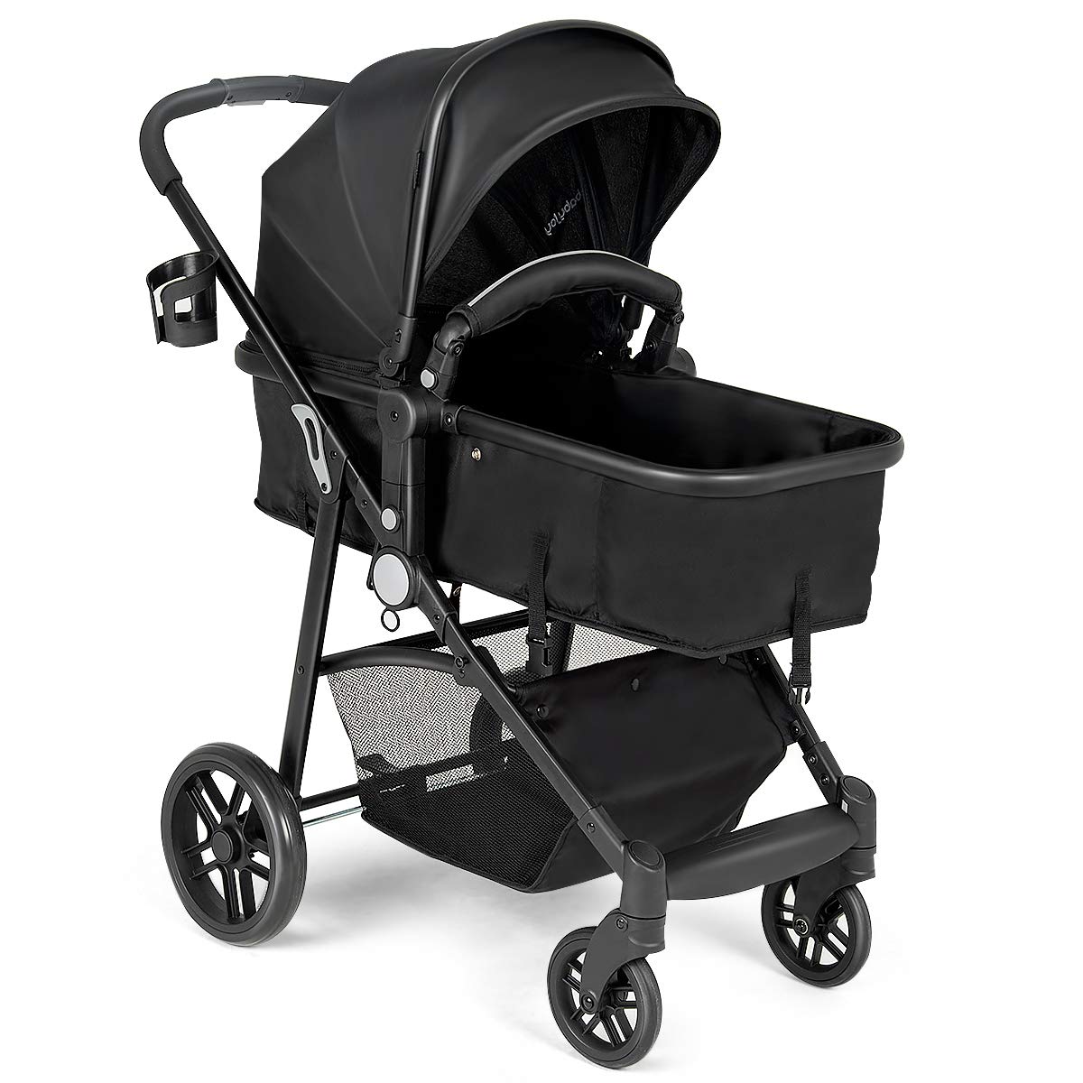 Black Convertible Baby Stroller with Foot Cover V7671