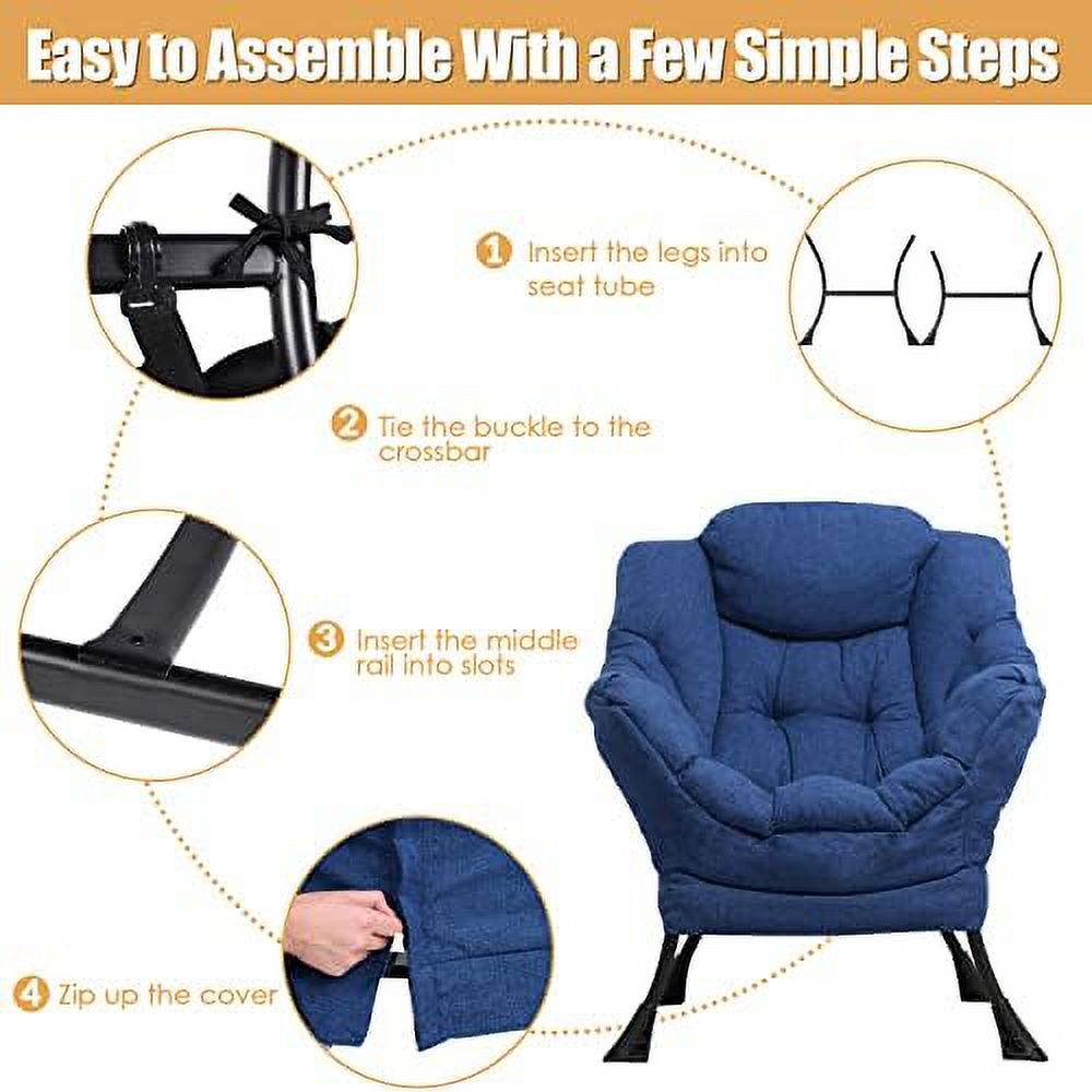 Upholstered Velvet Single Sofa Chair with Side Pocket N808300