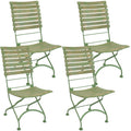 Green Folding Chestnut Wooden Chair Set of 4 M569146