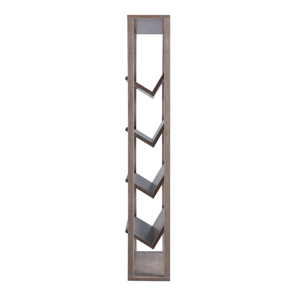 Walnut Oak 5-Shelf Bookcase F705