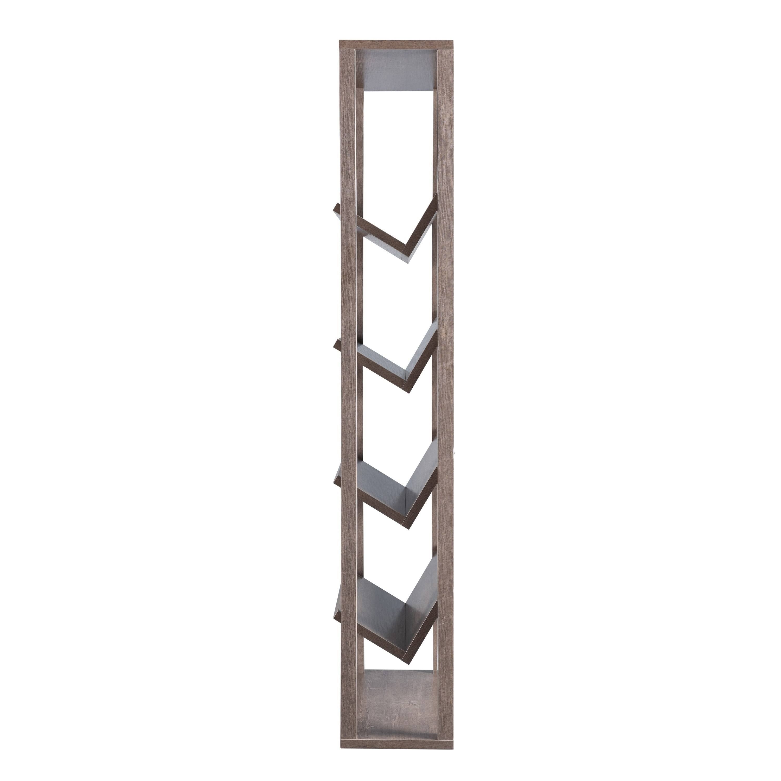 Walnut Oak 5-Shelf Bookcase F705