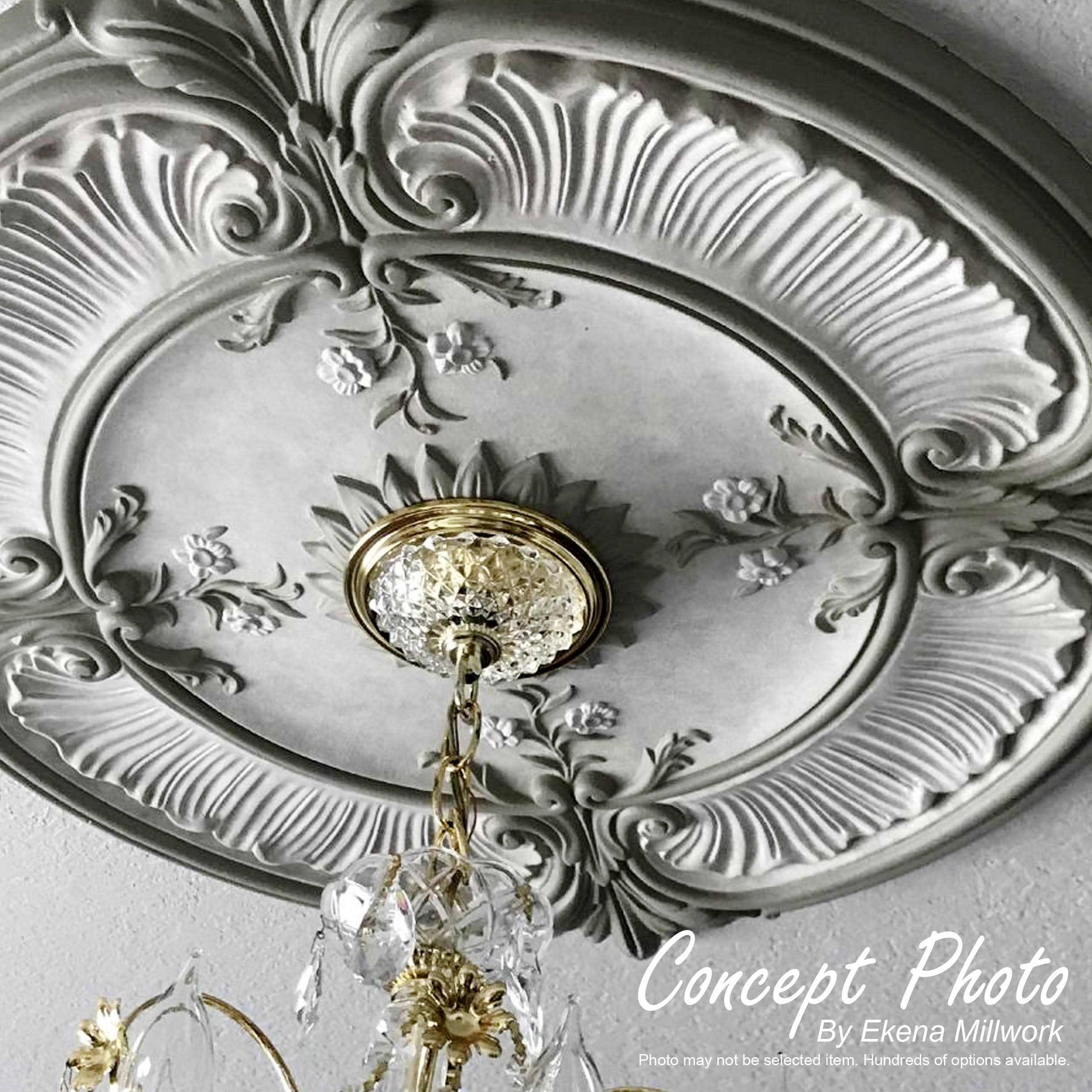 Lauren Ceiling Medallion Hand-Painted Warm Silver O9612