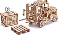 3D Wooden Puzzle Forklift Truck Model Kit with Pallet and Money Box O70754