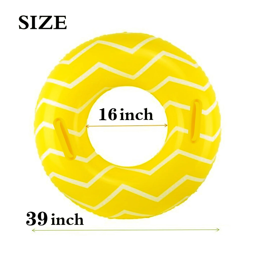2 Pack Inflatable Pool Tubes with Handles, Pink Swimming Floats T246