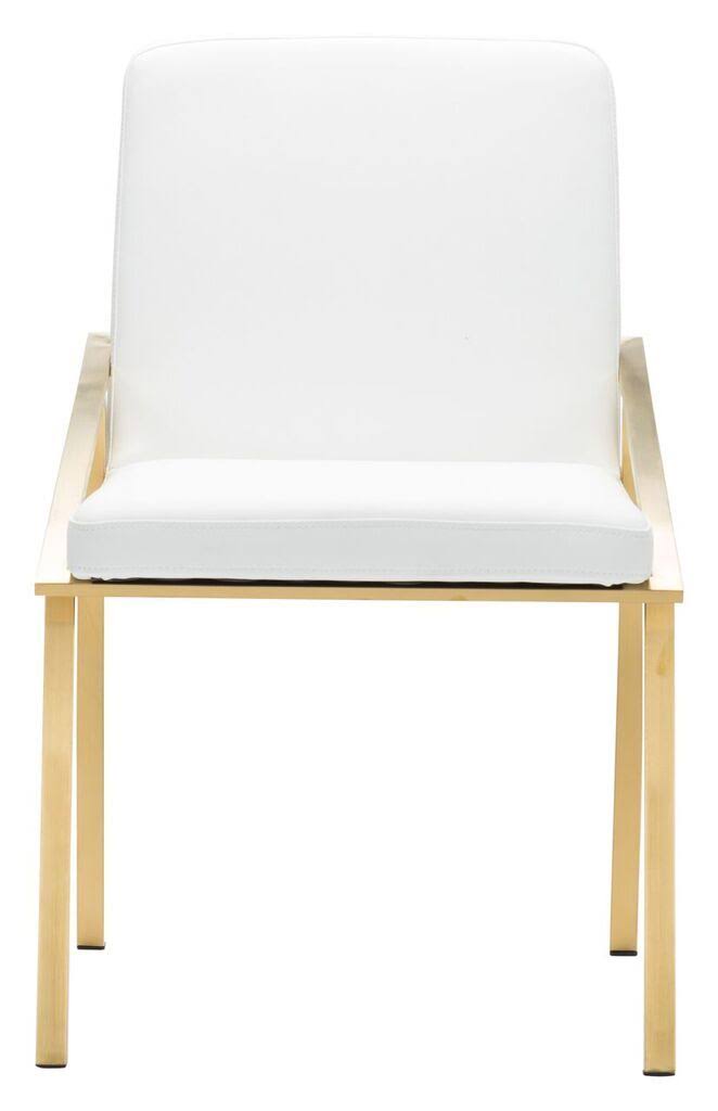 White/Polished Stainless Dining Chair W33839