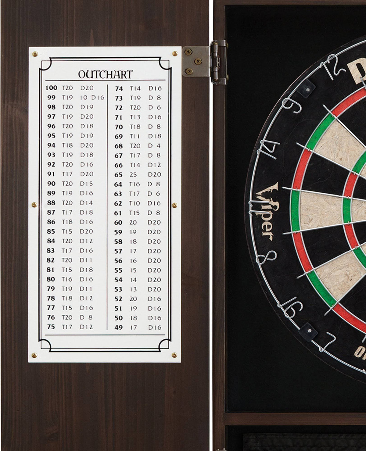 Solid Wood Cabinet & Sisal/Bristle Dartboard Bundle Y165