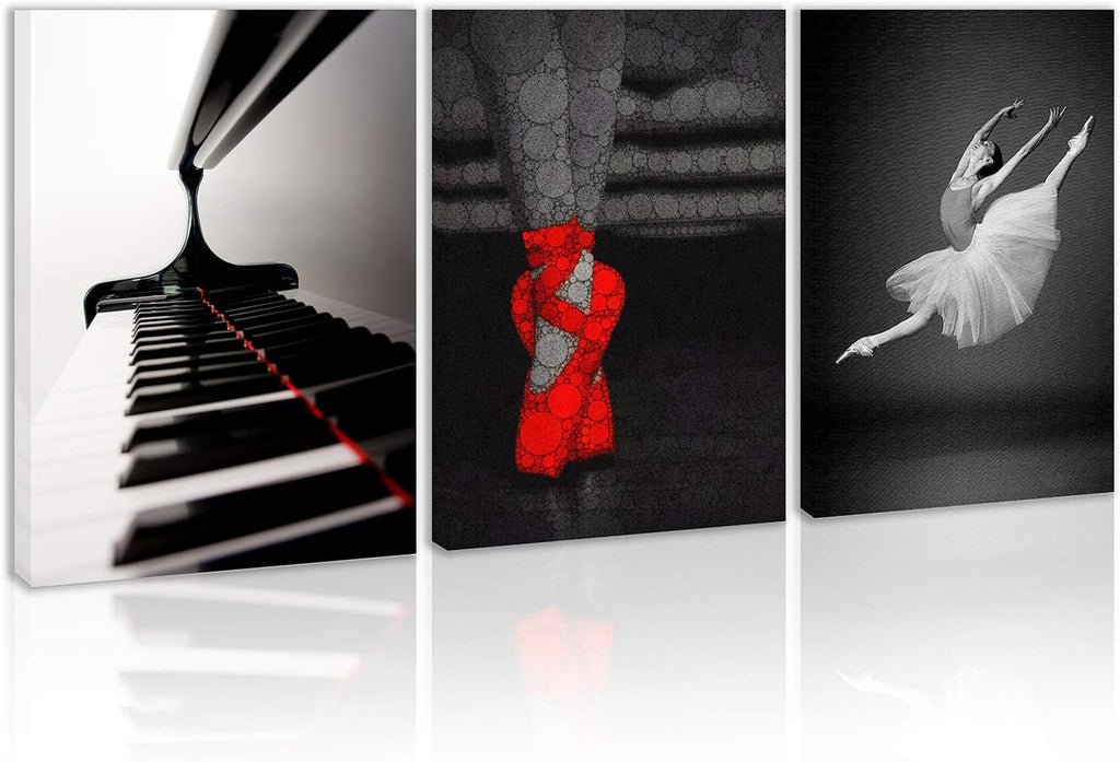 Black and White and Red Ballet Canvas Painting G587442