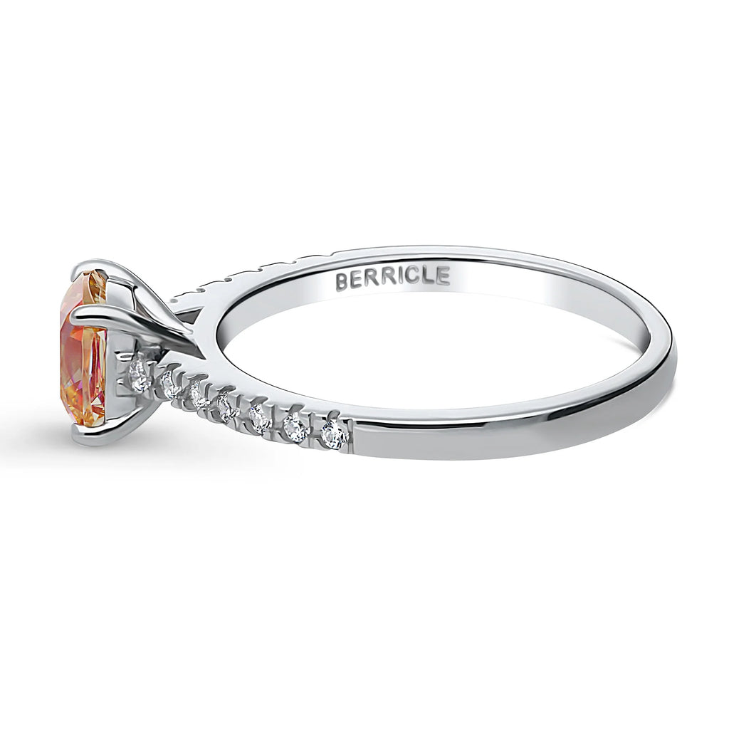 Sterling Silver Rhodium Plated Cushion Cut Cubic Zirconia Promise Ring Z57686