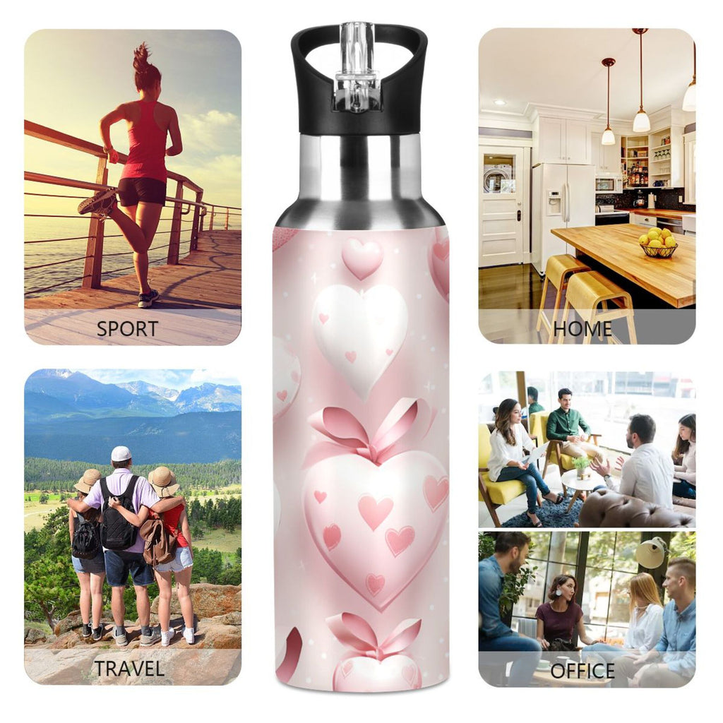 Insulated Thermos Stainless Steel Water Bottle with Straw Lid, 20 oz R17846