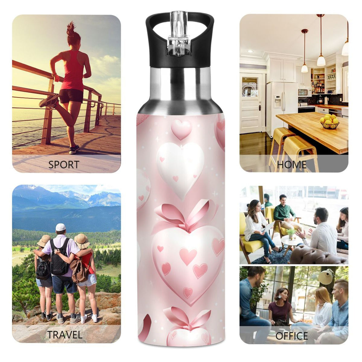 Insulated Thermos Stainless Steel Water Bottle with Straw Lid, 20 oz R17846