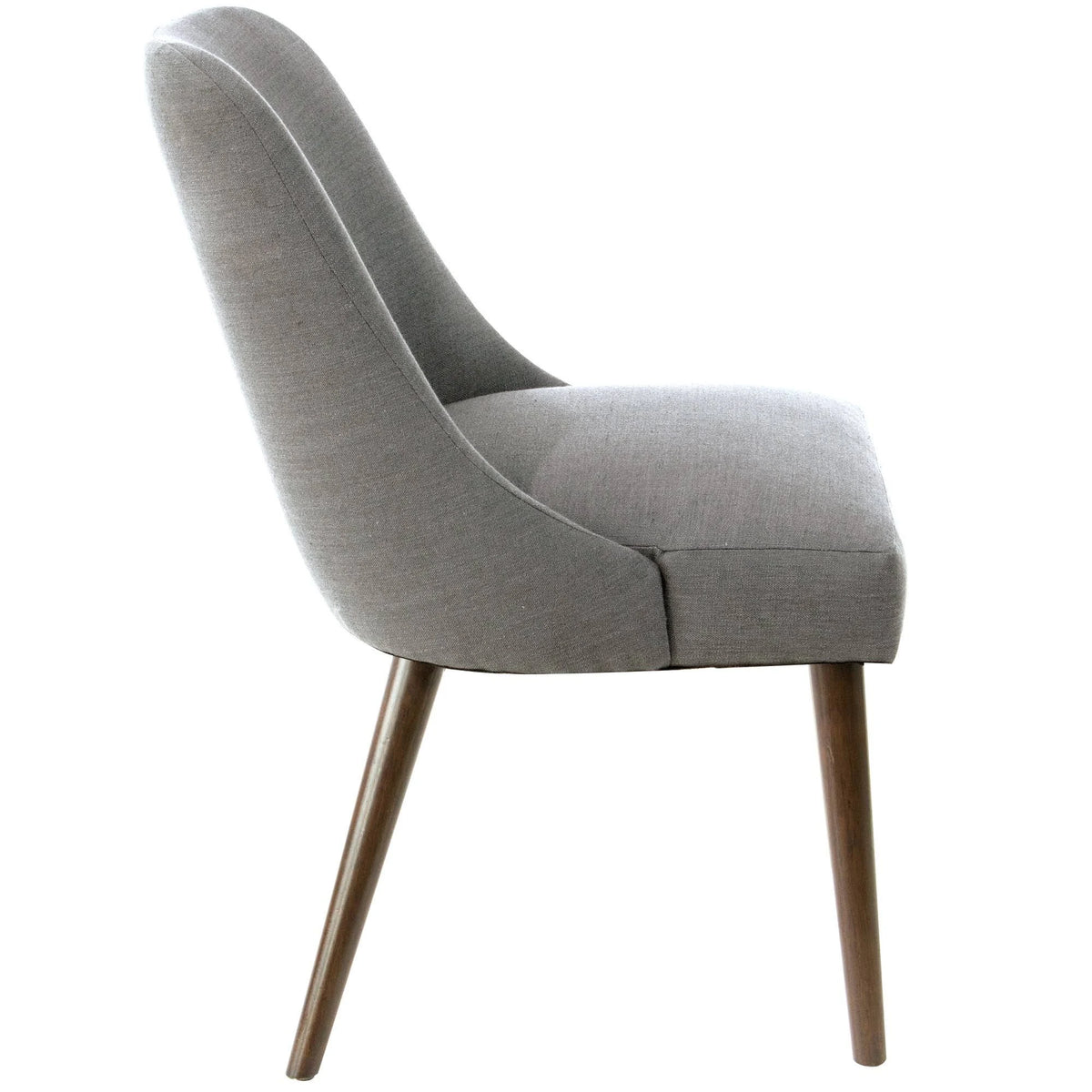 Linen Rounded Back Dining Chair Gray Y324