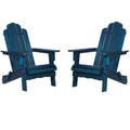 2 Piece Navy Blue Acacia Patio Set R965776