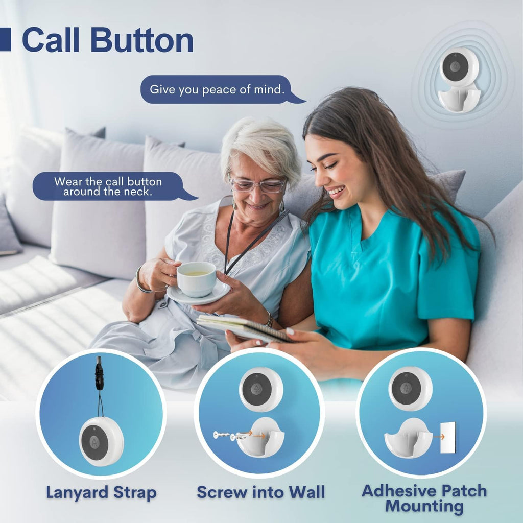 Wireless Calling System, 10 Waterproof Call Buttons with 1 Monitoring Unit, White W887293