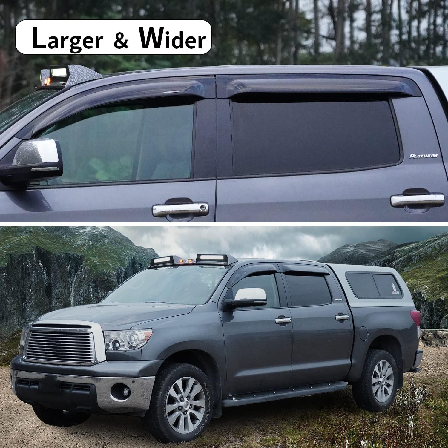 4-Piece Dark Smoke Tape-On Rain Guards W7212