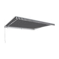 24 ft. Retractable Awning with Remote, Black & White B56597