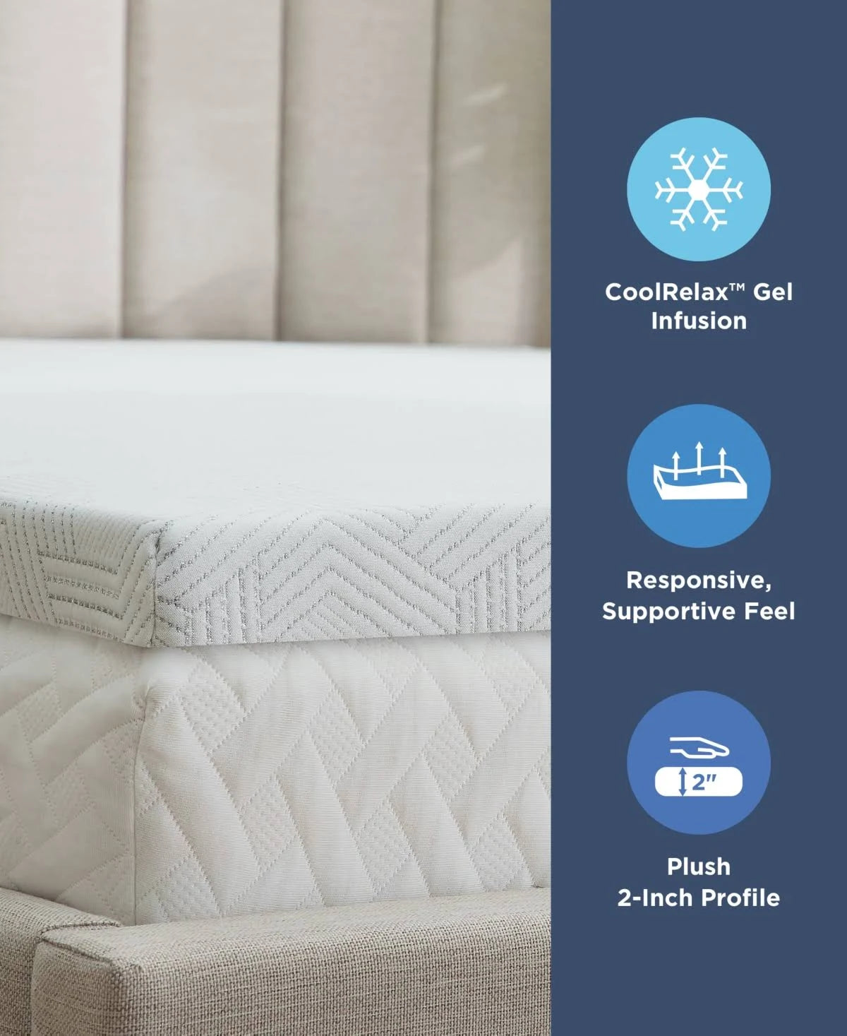 White California King Memory Foam Topper V8349