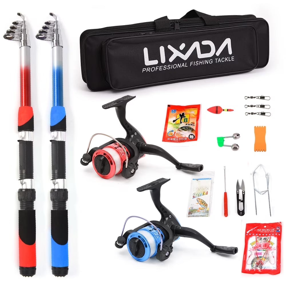 2.1m Telescopic Fishing Rods with 2PCS Reels Fishing Bag X2004
