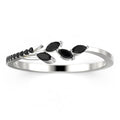 18K White Gold Over Silver Marquise Cut Black Diamond Moissanite Wedding Band B947