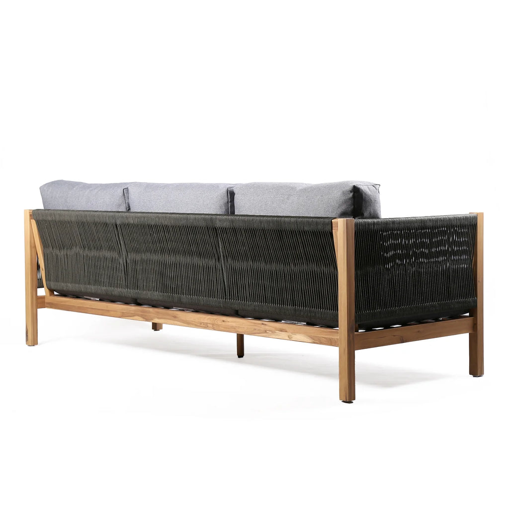 Natural Wood & Fabric Outdoor Patio Sofa A927
