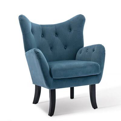 Blue Velvet Wingback Accent Chair Q260317