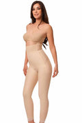 High Waist Girdle with Zippers Ankle Beige - 3XL B3759