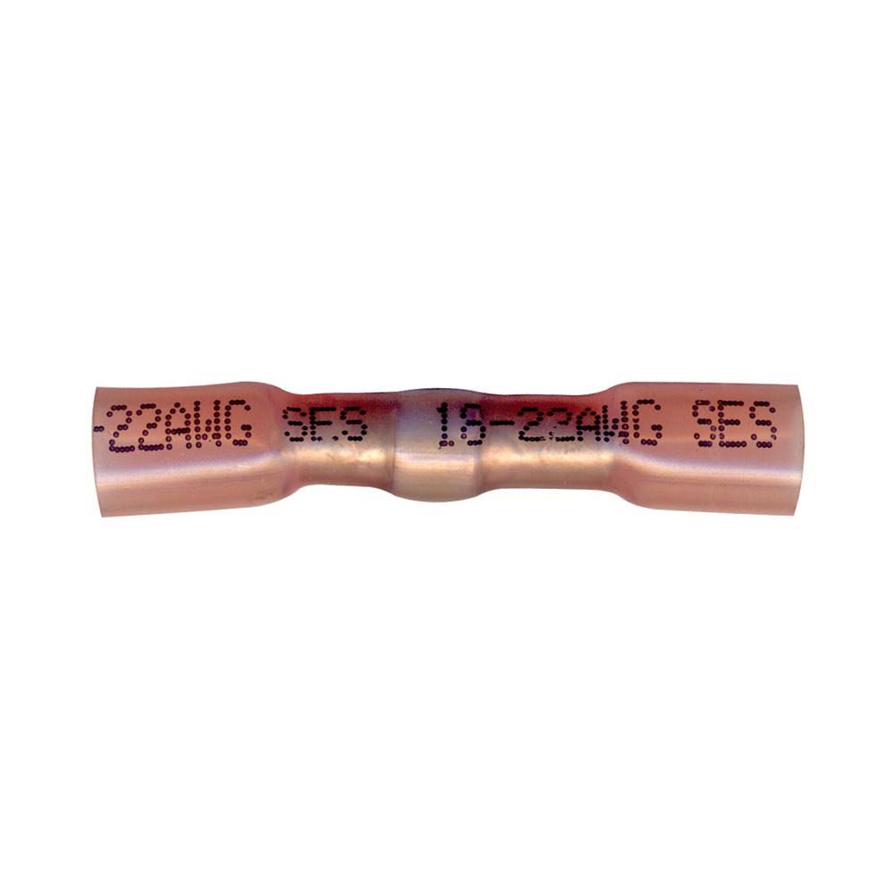 22-18 AWG Heat Shrink Butt Splice Terminal, Red 6/Pkg W84001