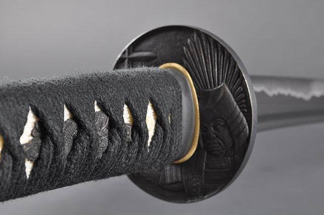 1045 Carbon Steel Japanese Samurai Wakizashi Sword with Wooden Scabbard Q9889