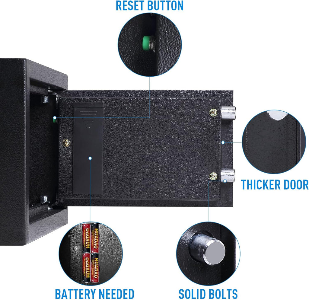 Fingerprint Safe Box 3.83 Cubic Feet with Separate Lock Box and Bottom Compartment L661