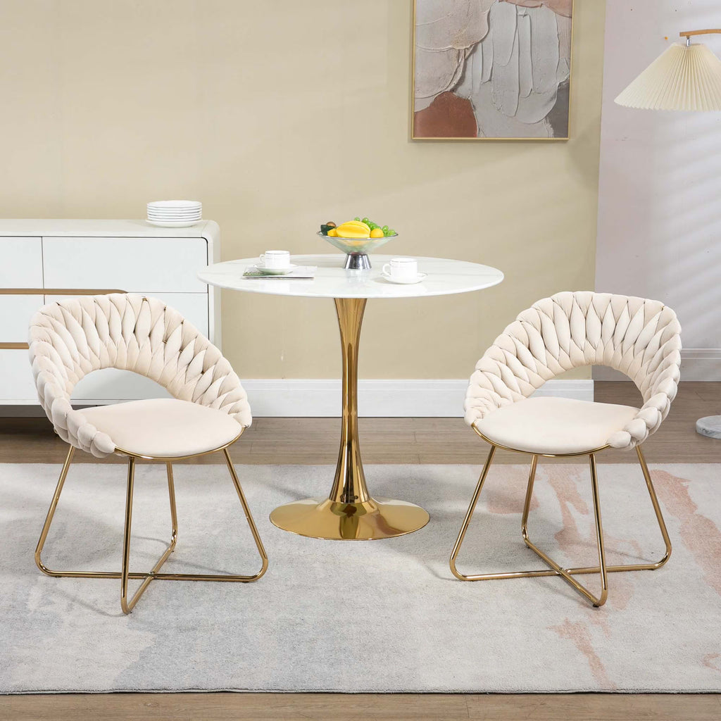 Velvet Accent Chairs Set of 2 with Gold Legs X41422