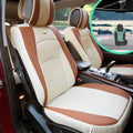 Faux Leather Car Seat Covers Front Set Solid Gray N3795