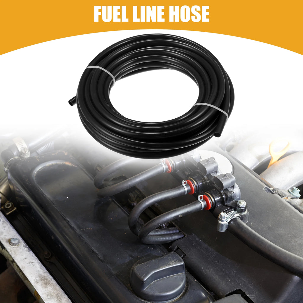 32.8ft 10mm ID Black Nylon Fuel Line Hose K7206