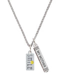 Silvertone Smile Rectangle Bar Charm Necklace, 23" H583770