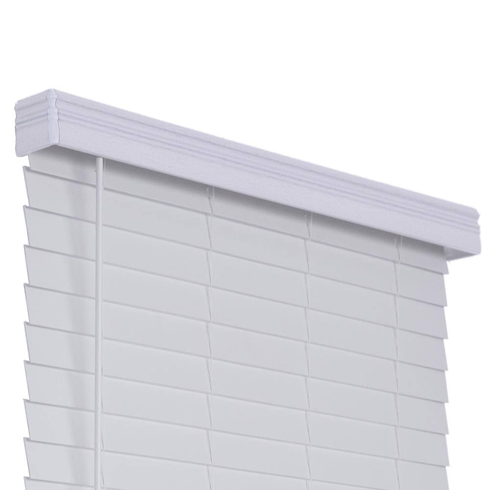 White Faux Wood Cordless Room Darkening Horizontal Blinds P568