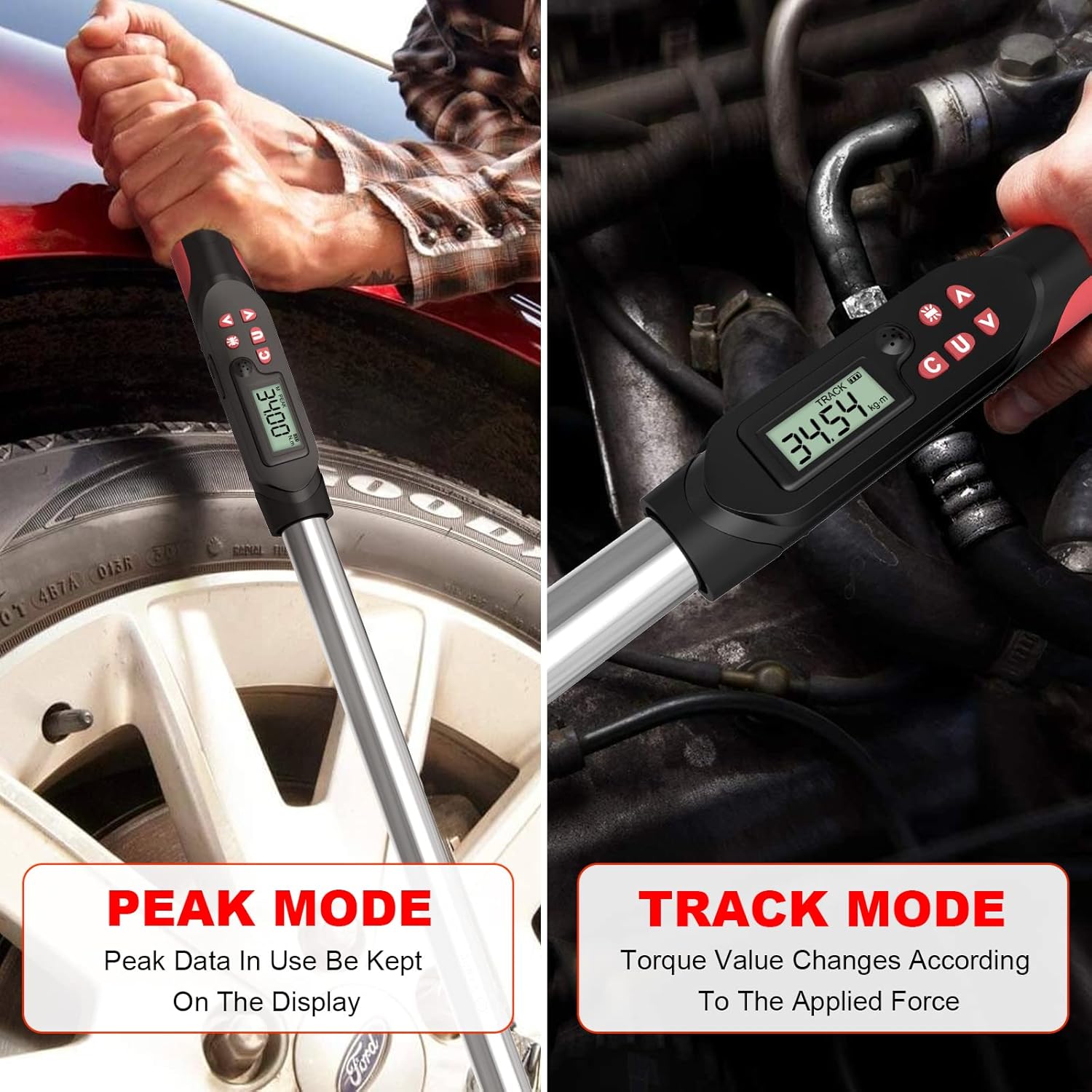 1/2-Inch Drive Digital Torque Wrench Set with Buzzer & LED Indicator F6969