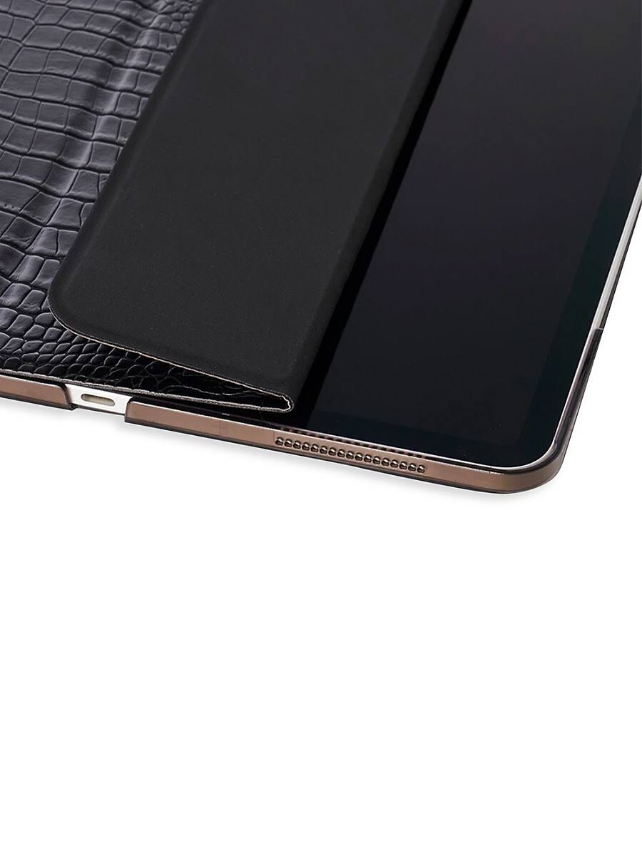 Black Crocodile-Embossed iPad Pro Case U380244