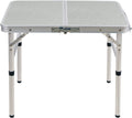 White 3 Foot Aluminum Folding Camping Table with Adjustable Legs X52535