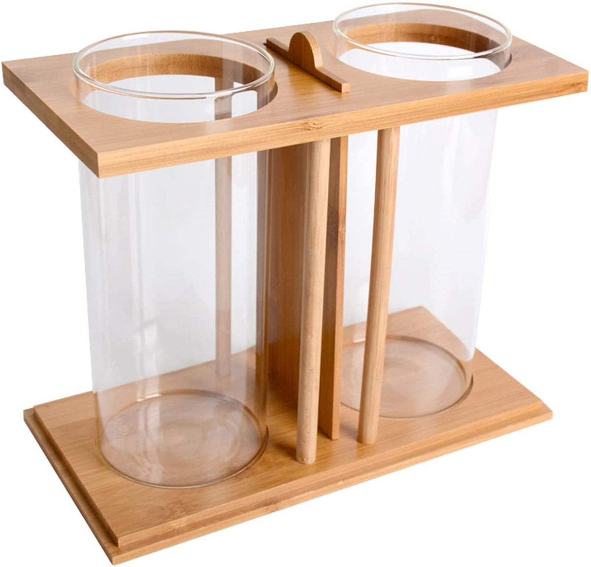 Bamboo Fish Bowl Glass Aquarium Mini Fish Tank C421