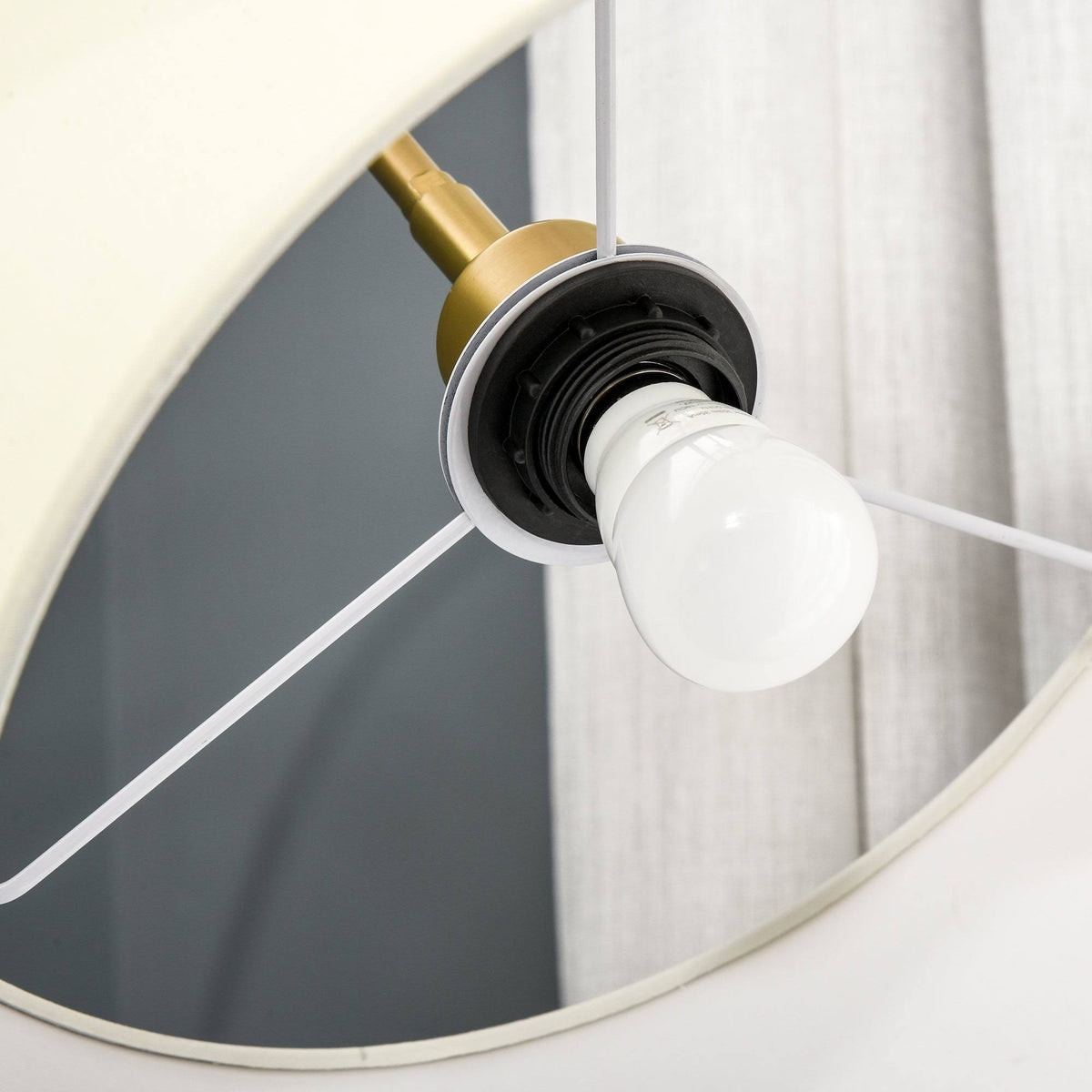 Cream White 6ft Arch Shape Floor Lamp with Metal Round Base E94318