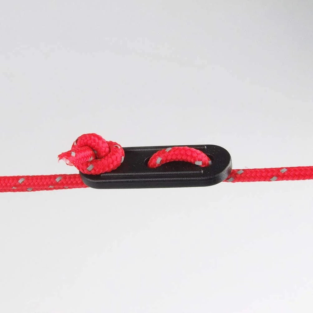 50 Pcs Black Plastic Cord Tensioners Rope Adjuster for Camping A9870