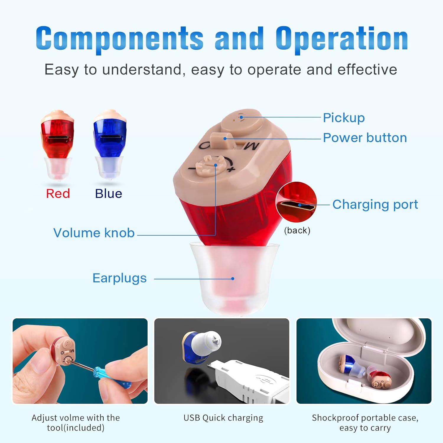 Rechargeable Invisible Hearing Aid 2 Pack M336339