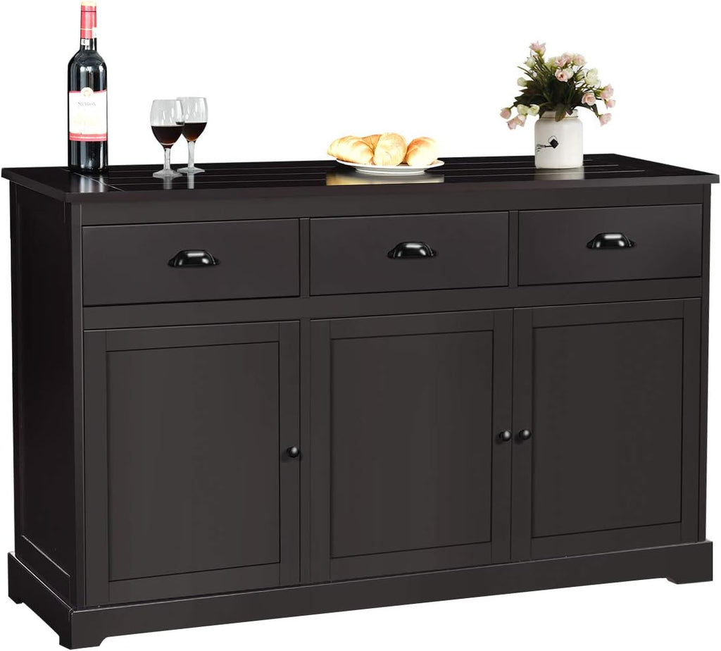 White Sideboard with 2 Cabinets and 3 Drawers L913