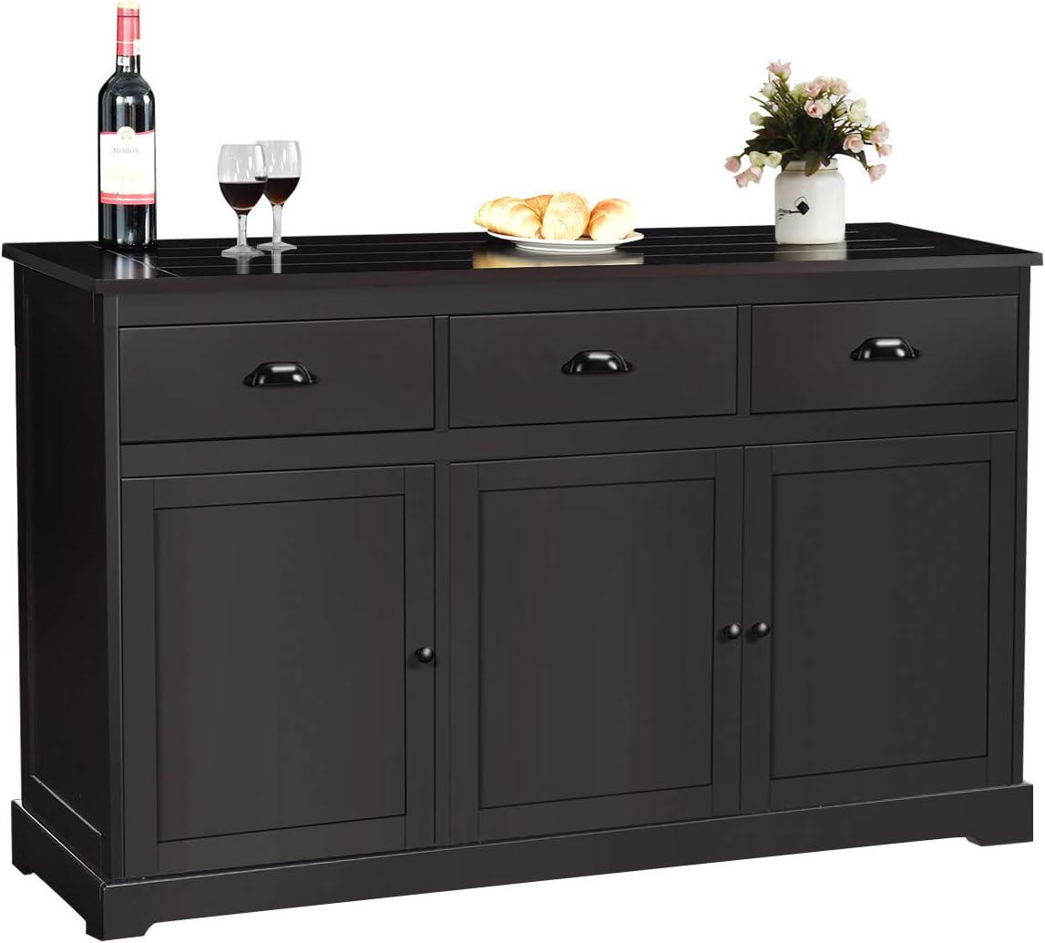 White Sideboard with 2 Cabinets and 3 Drawers L913