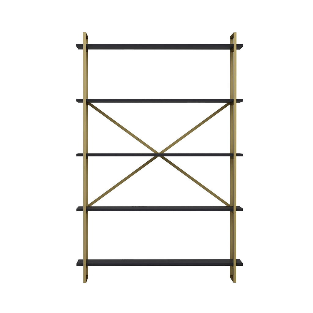 Modern Bookcase Anthracite Gold N9154