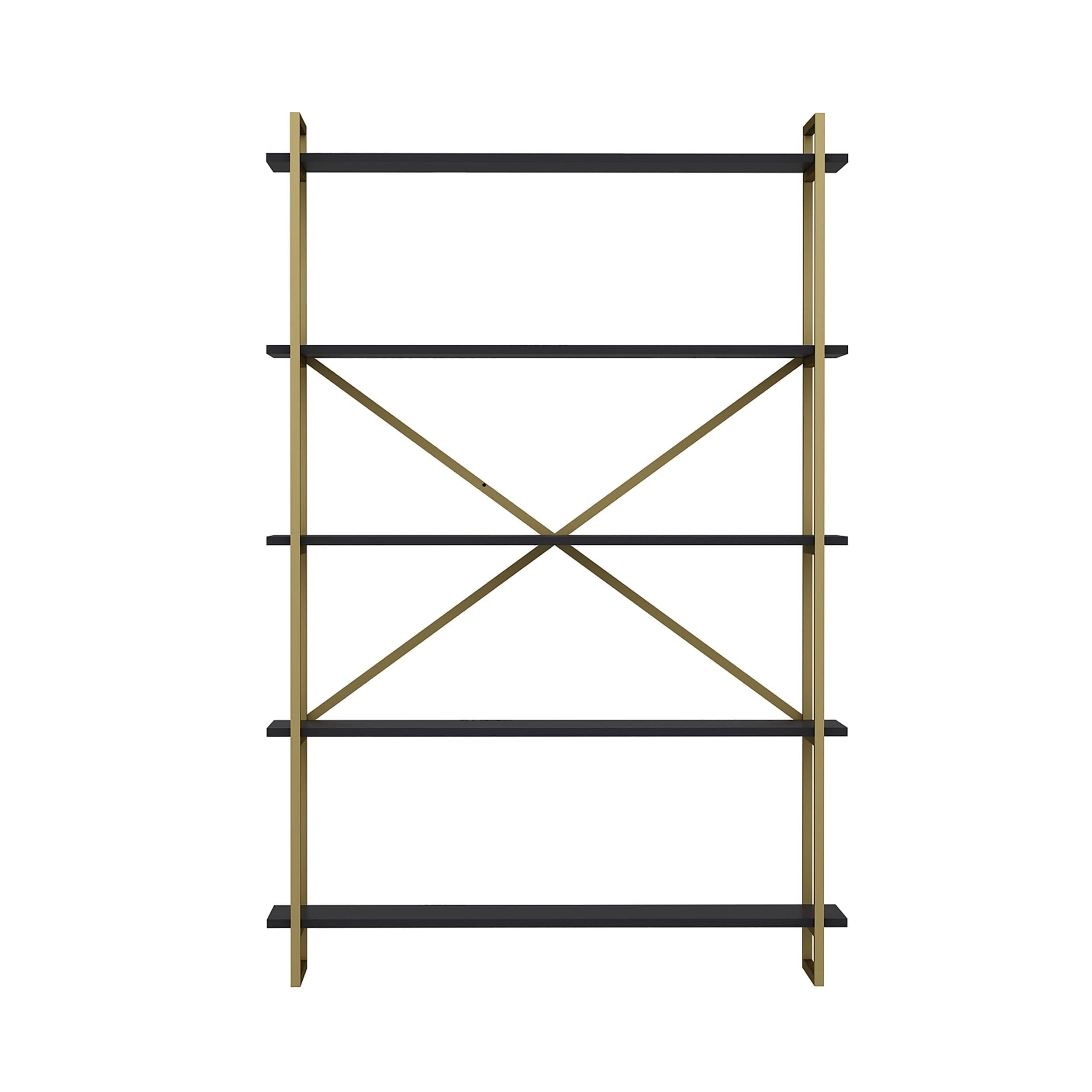 Modern Bookcase Anthracite Gold N9154
