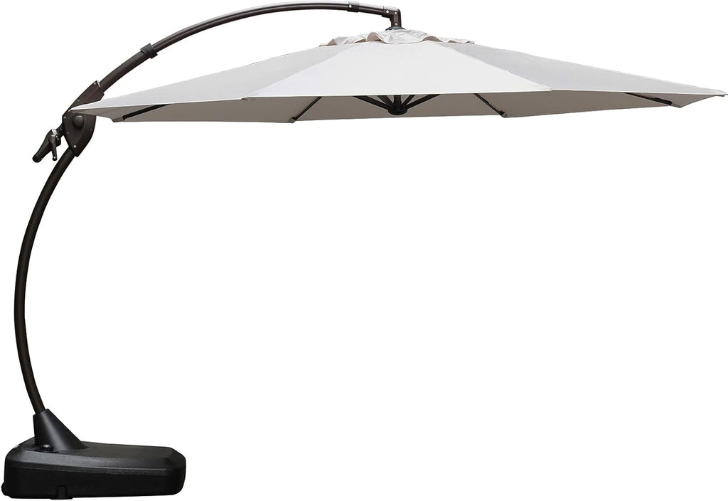 11 FT Curvy Aluminum Offset Umbrella with Base K56191
