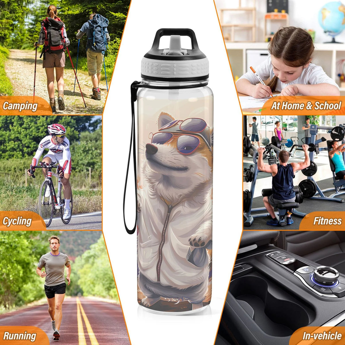32oz Clear Tritan Sports Water Bottle with Straw S6579