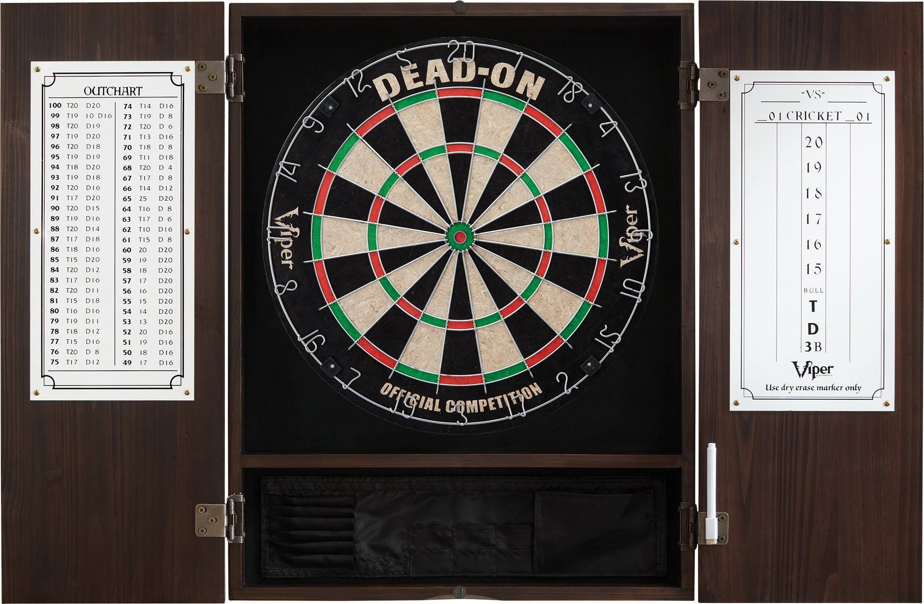 Solid Wood Cabinet & Sisal/Bristle Dartboard Bundle Y165