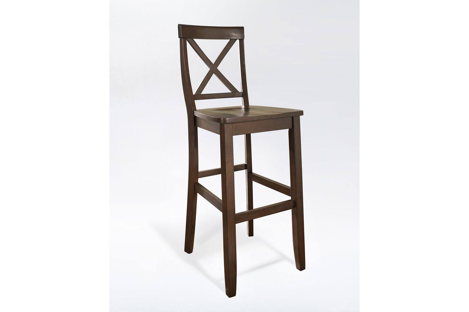 Mahogany X-Back Bar Stool Set of 2 Q696206